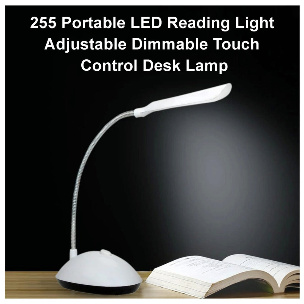 Compact portable LED reading light with sleek touch controls.