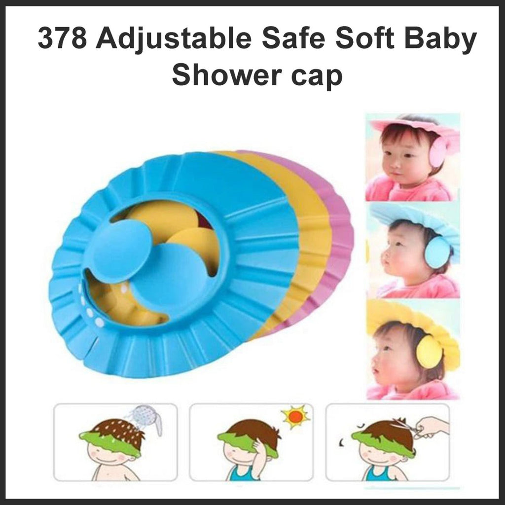 Close-up of the adjustable buttons on a soft baby shower cap.