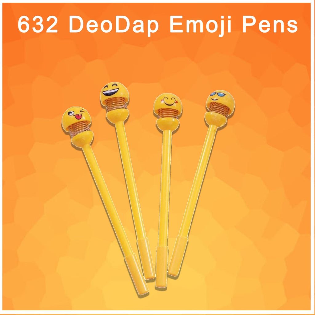 Bright yellow smiley face emoji pens, bringing cheer to your desk.