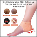 Silicone gel heel sock texture and material, highlighting its soft and elastic properties.