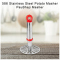 Quickslice Pau Bhaji masher, a stainless steel kitchen tool with a wide mashing plate.