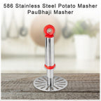 Quickslice Pau Bhaji masher, a stainless steel kitchen tool with a wide mashing plate.