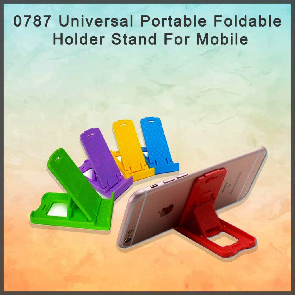Universal foldable phone holder stand offering portable functionality.