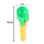 Top-down view of the two plastic ice cream scoops, showcasing their design.