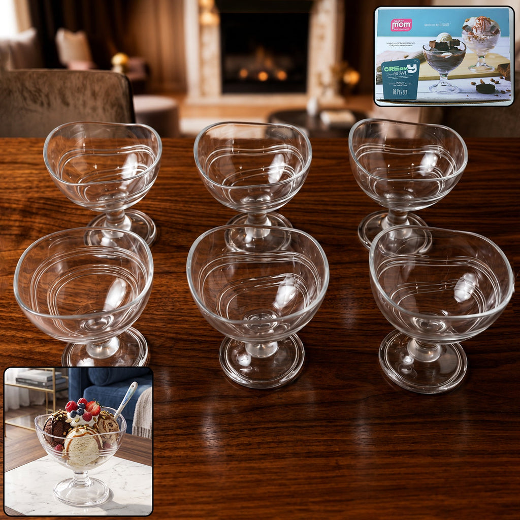 Translucent polycarbonate ice cream bowl in elegant design