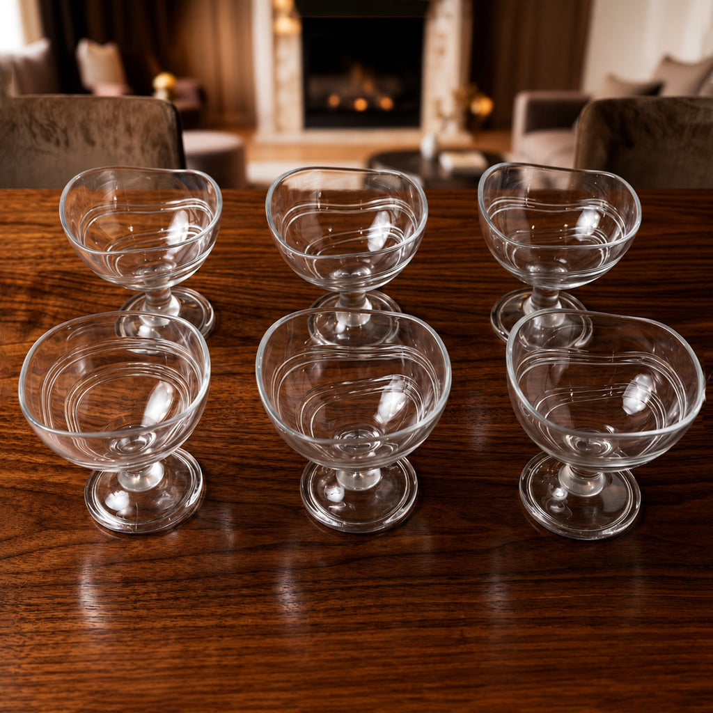 Stacked clear polycarbonate dessert bowls, durable and stylish