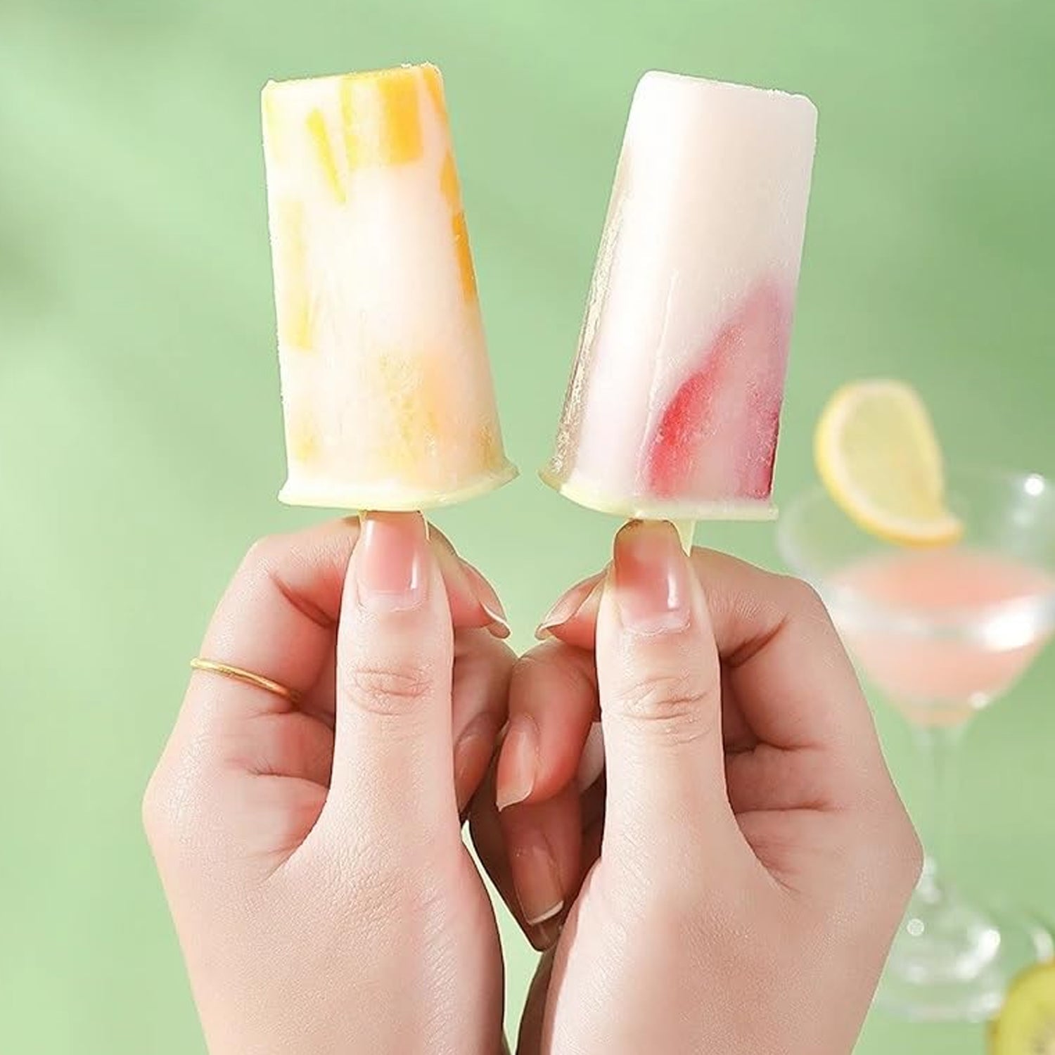 Homemade popsicle maker plastic in colorful design