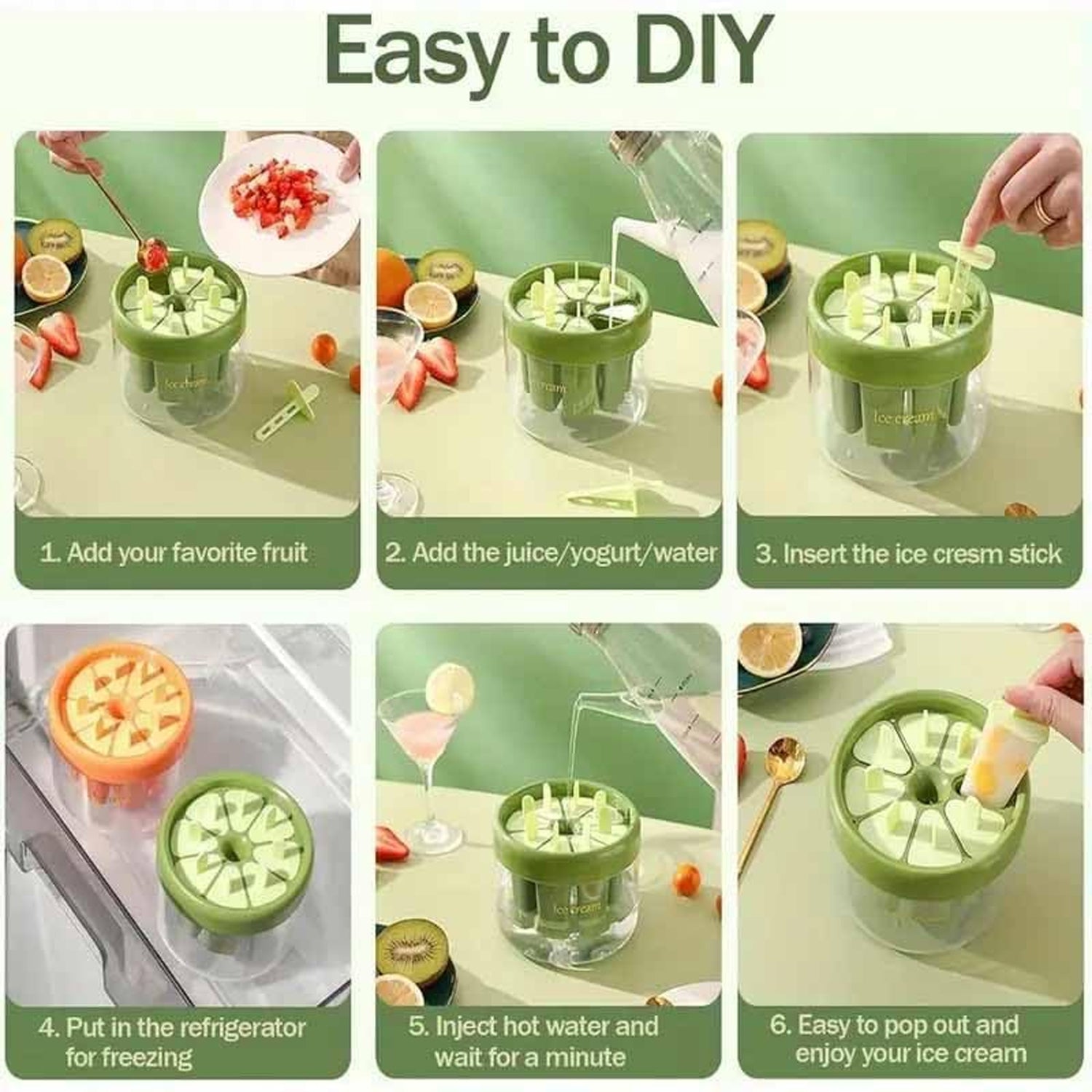 Plastic popsicle maker molds suitable for kids