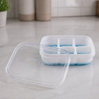 Compact ice cube tray showing size and design