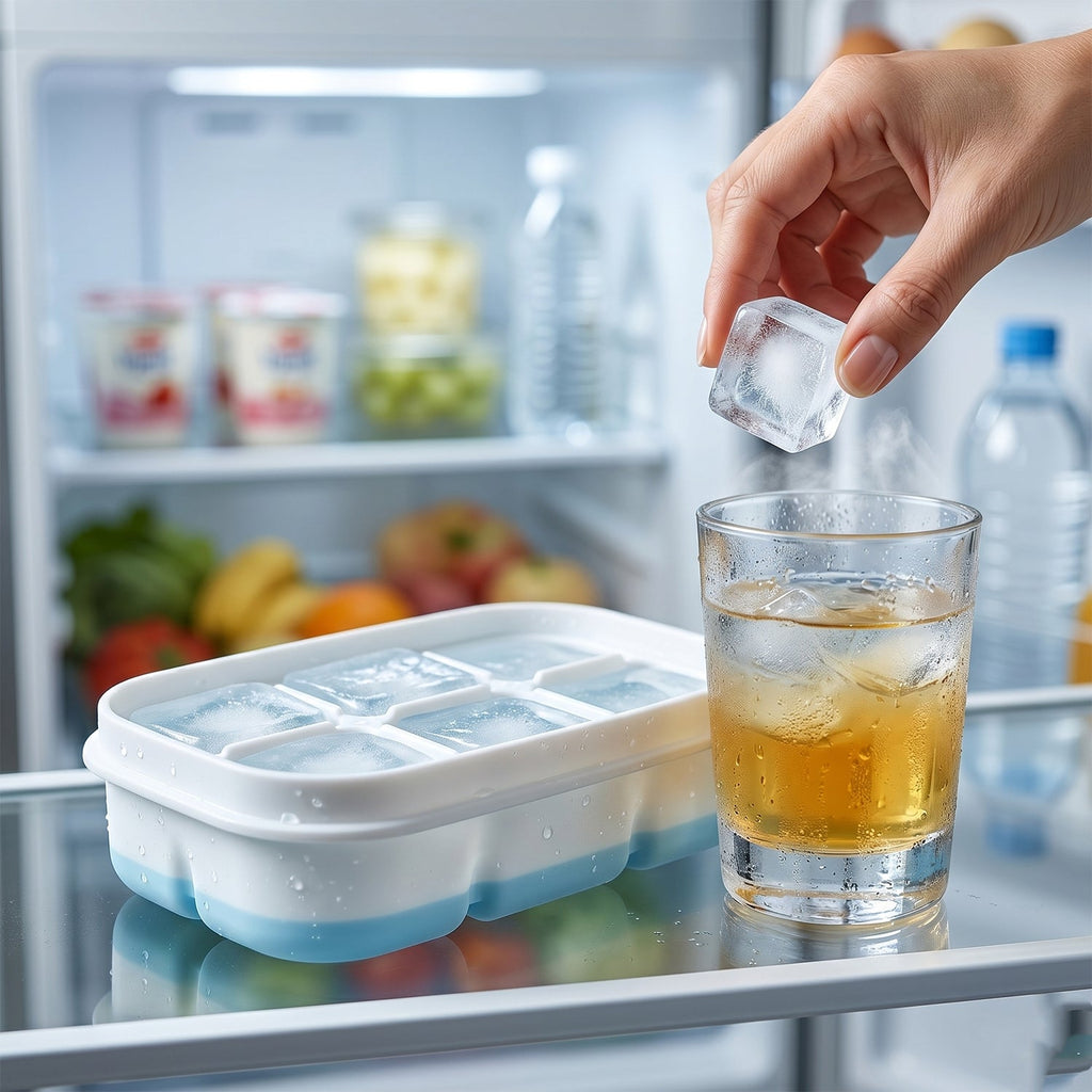 Plastic freezer ice tray with airtight lid