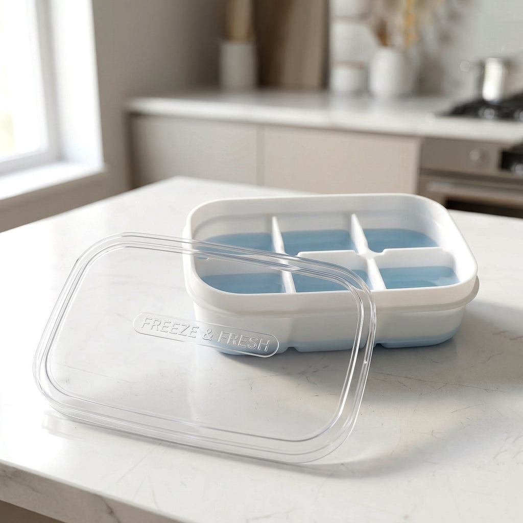 Durable plastic ice cube tray with lid