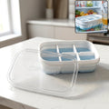 Mini plastic ice cube tray with 6 cavities and airtight lid