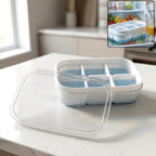 Mini plastic ice cube tray with 6 cavities and airtight lid