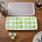 Ice tray with lid for spill-proof freezing