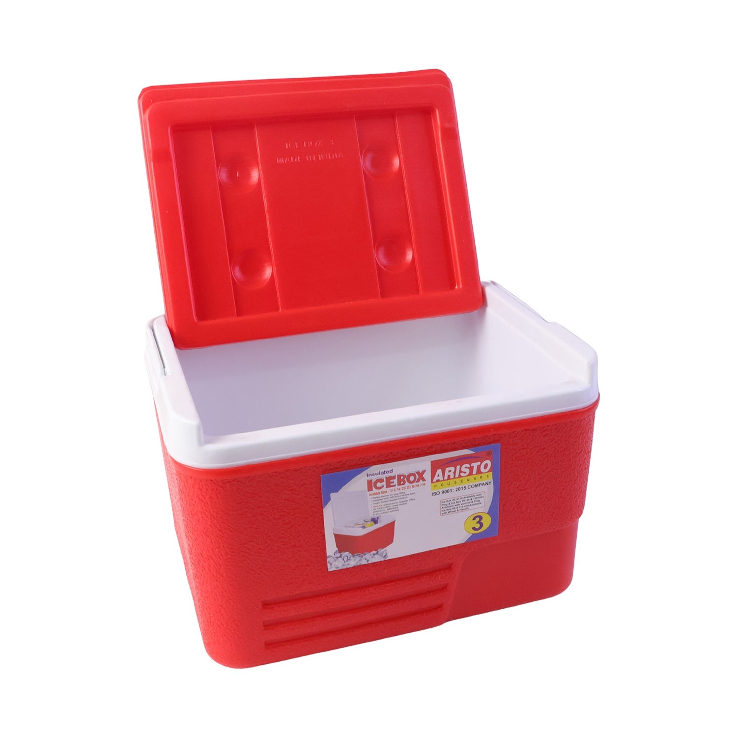 Heavy duty food grade red ice cooler box for travel and outdoor