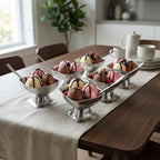 Polished stainless steel square dessert cups perfect for party servings