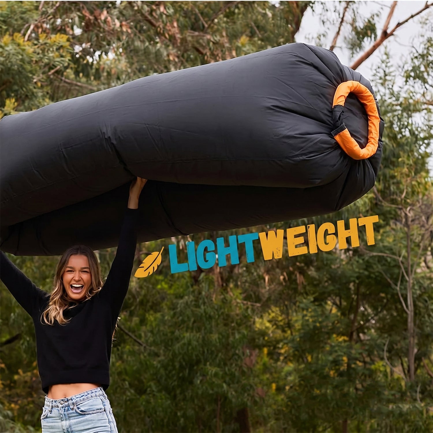 Side view of bright pink inflatable air lounger in outdoor setting