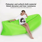 Waterproof inflatable air lounger in a relaxed setting