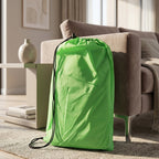 Inflatable air lounger with a drink in the side pocket