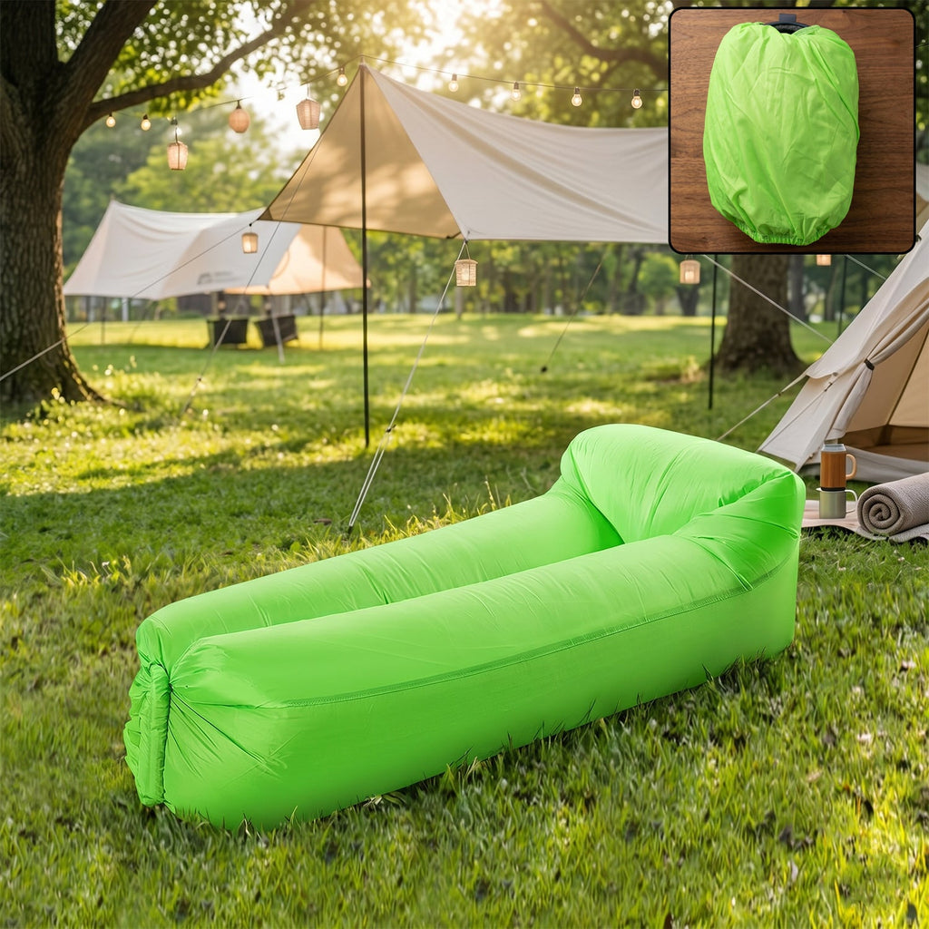 Waterproof inflatable sofa filled with air for outdoor lounging
