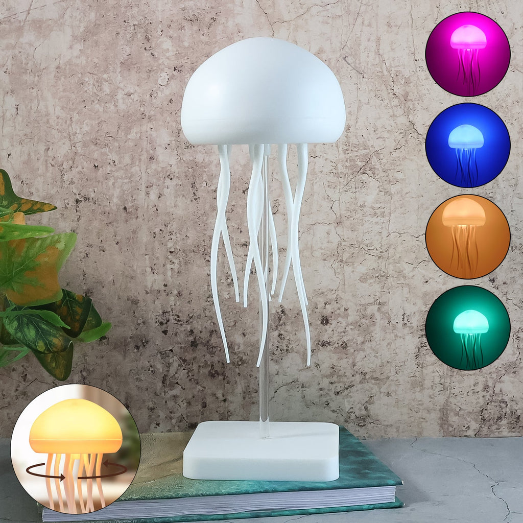 Jellyfish LED mood light lamp with flexible tentacles
