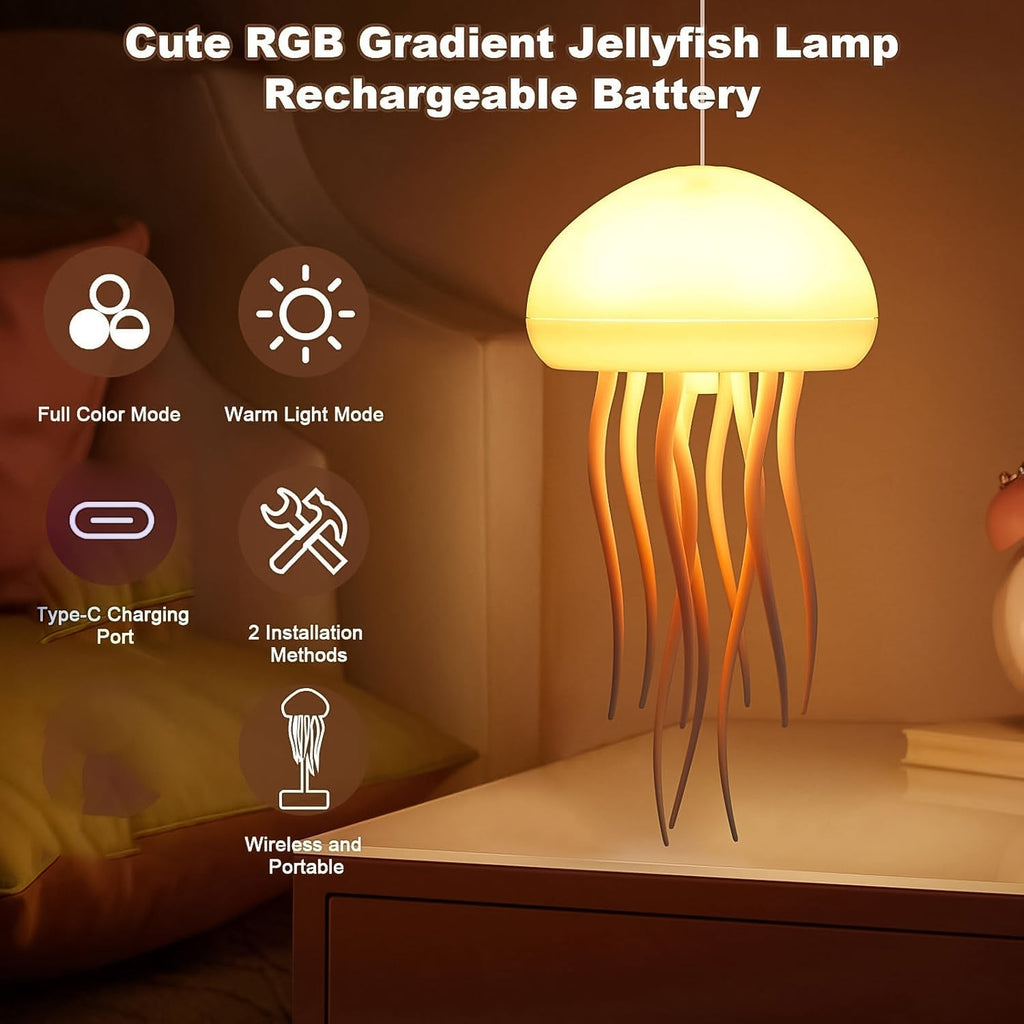 Unique jellyfish LED mood light lamp for home decor and lighting