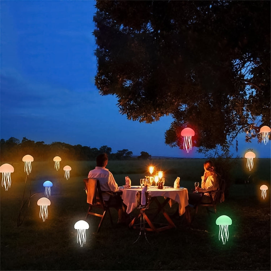Creative LED home lamp featuring jellyfish shape and colours
