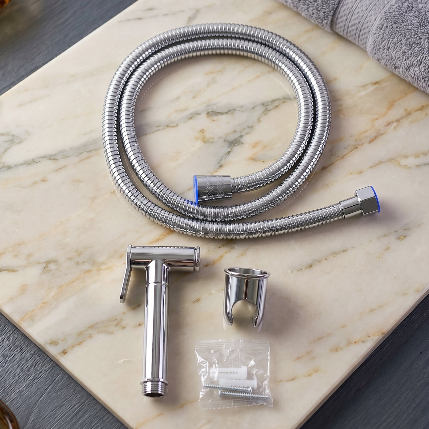 Installed brass Shattaf health faucet for hygiene