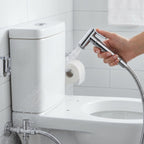 Brass Shattaf health faucet with chrome finish and hose set