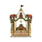 Religious jhula mandir for pooja adorned with elephant motifs