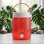 Plastic water jug demonstrating smooth pouring with its built-in tap.