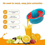 Manual citrus juicer parts separated for easy cleaning and maintenance