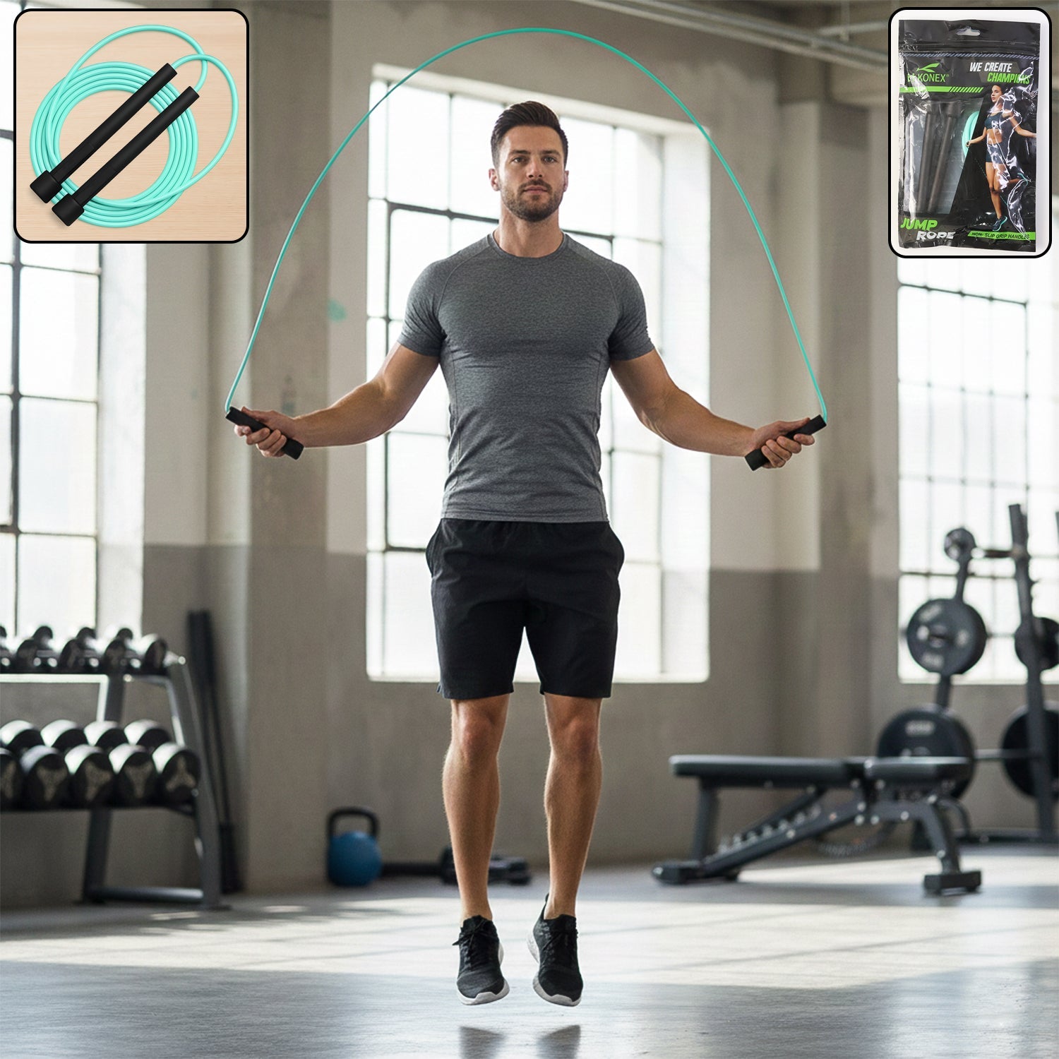 Adjustable high-speed skipping rope with comfortable foam handles