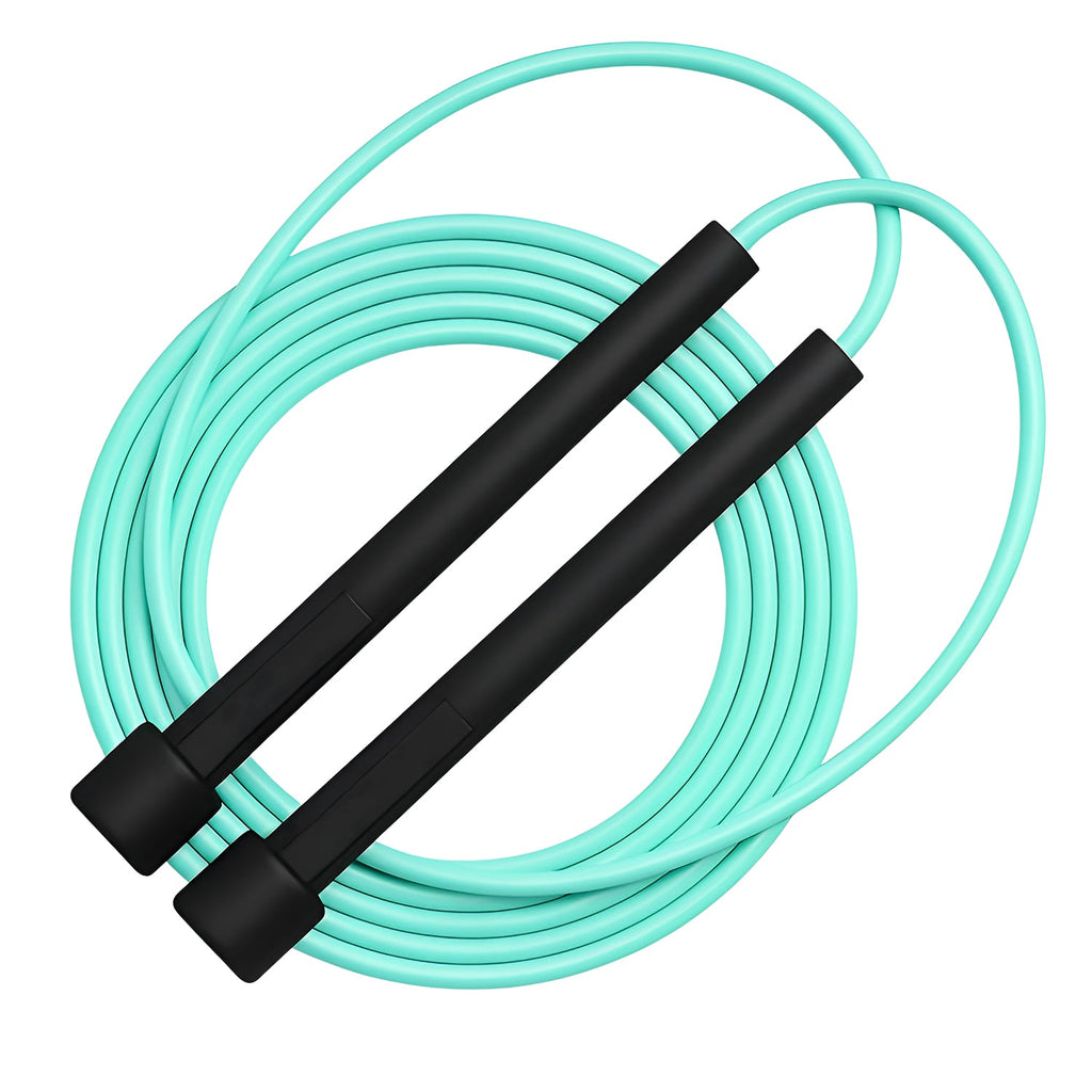 Speed jump rope with ergonomic foam handles for firm grip