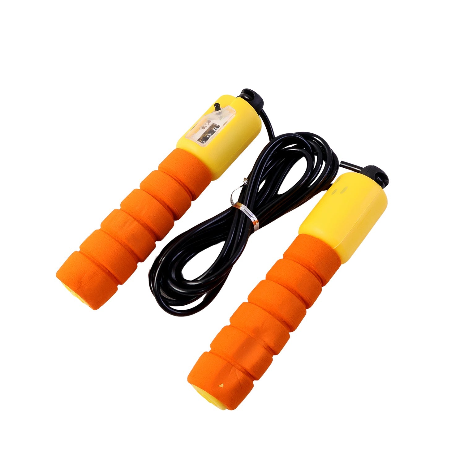 Lightweight adjustable fitness jump rope used in gym environment