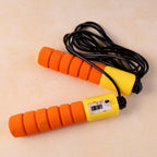 Foam handle grip of adjustable fitness jump rope for stable workouts