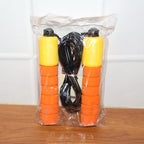 Adjustable fitness jump rope laid out showing full length and handles
