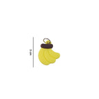 Bright banana keychain attached to a bag