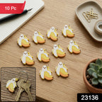 Set of 10 cute banana-shaped bag charms and key rings