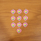 Set of heart and flower bag charms for gifting