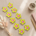 Lightweight floral bag charm with metal ring