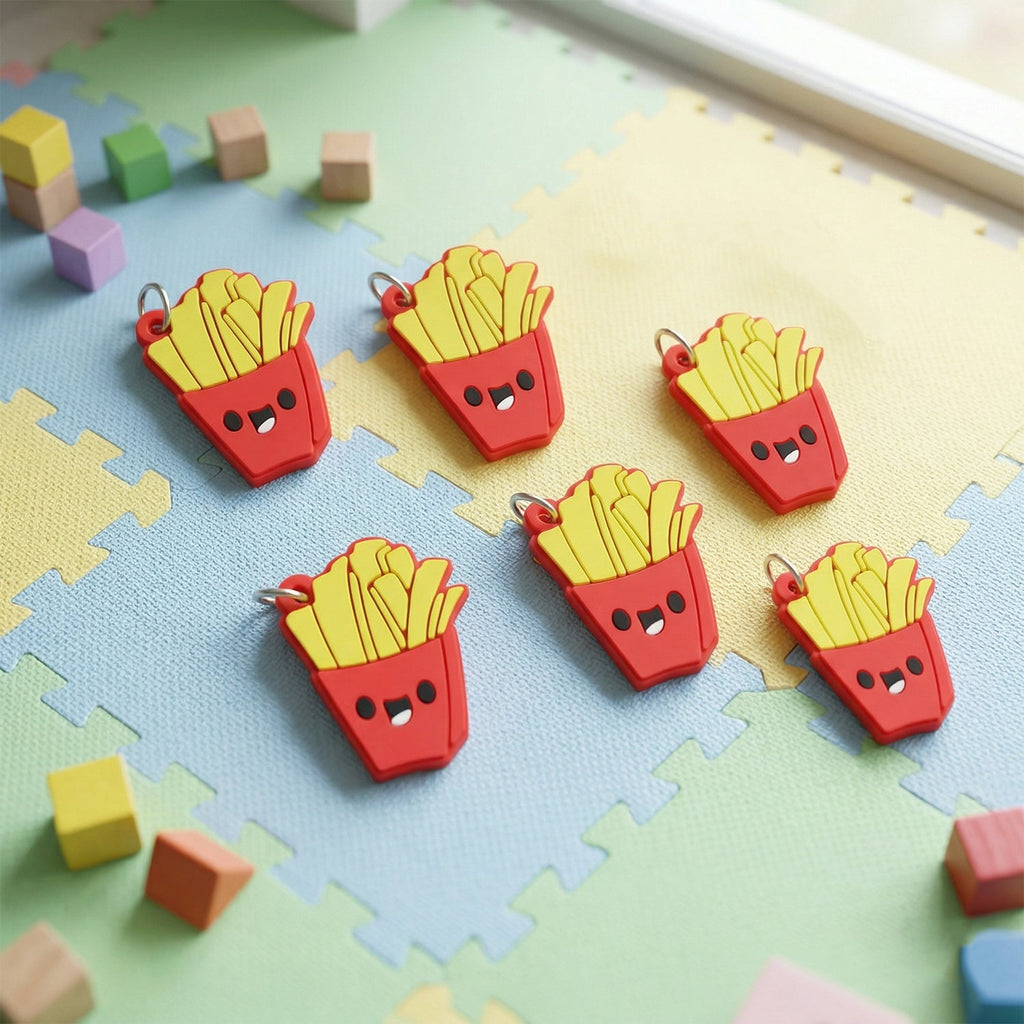 Novelty fries bag charm in soft rubber material