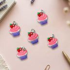 Brightly colored rubber cupcake keychain pack for bags and keys