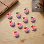 Colorful cupcake rubber key ring set for bags and keys