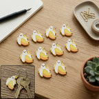 Playful cartoon banana keychain set for bags and keys