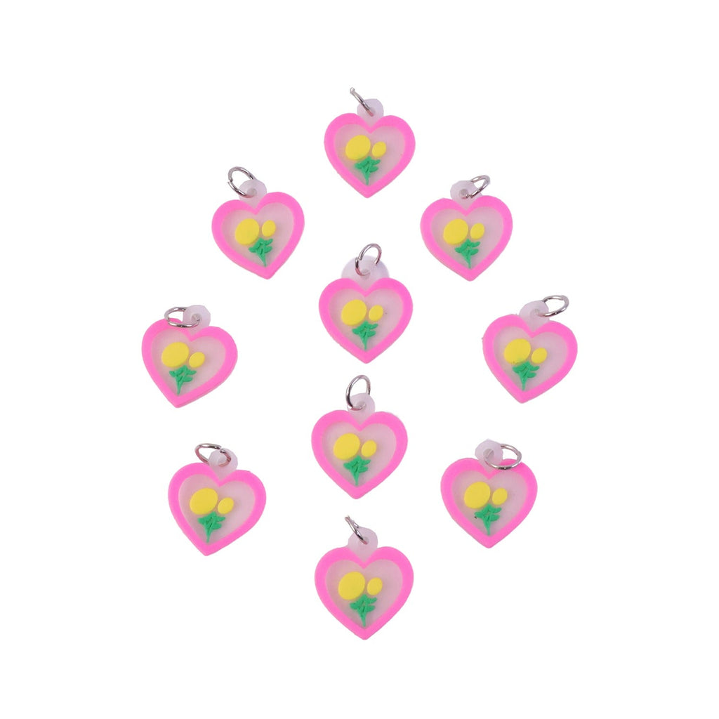 Girls bag charm accessories with heart and flower designs
