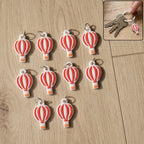 Colorful hot air balloon keychain set for bags and keys