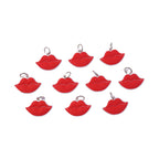 Lightweight lips-shaped keychain hanging on a bag handle