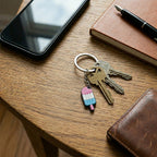 Ice cream shaped metal ring keychain for bags and keys