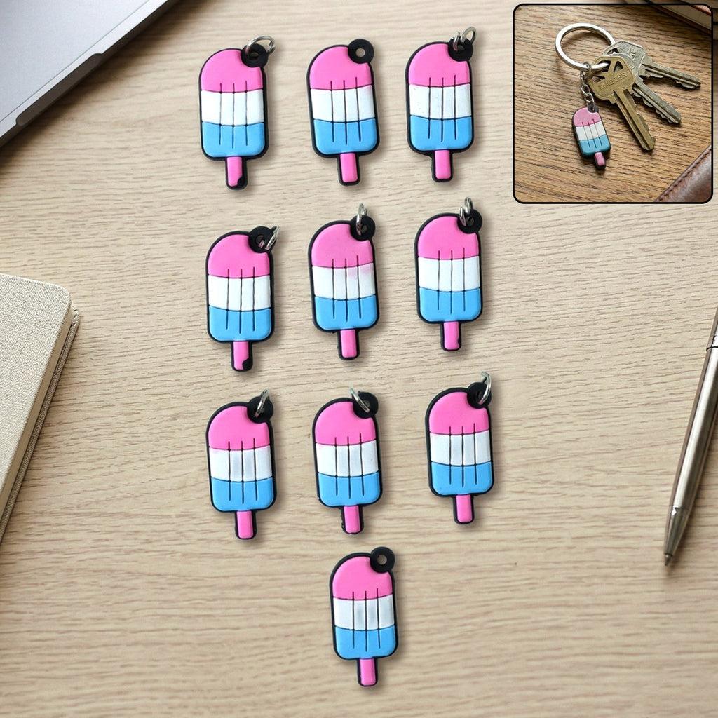 Colorful ice cream shape keychain bag charm set for bags and keys